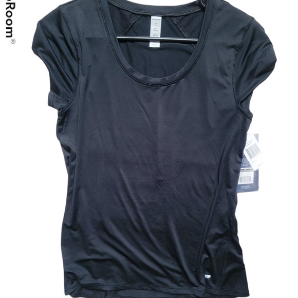 Marika Black U Neck short sleeve workout top - Picture 2 of 2